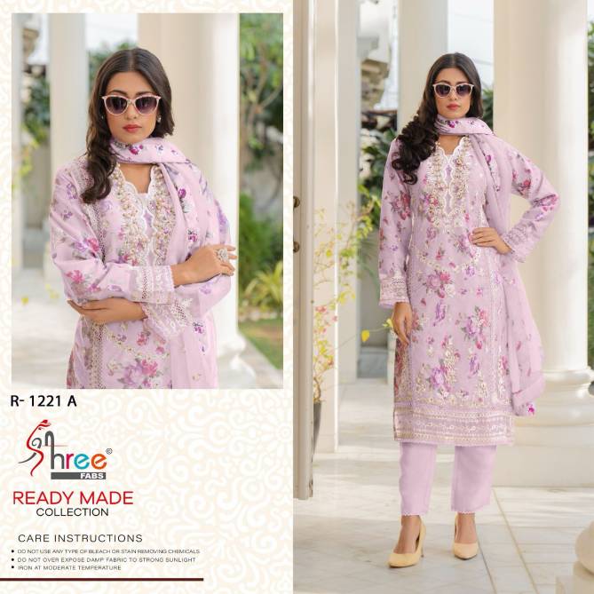 R 1221 By Shree Digital Printed Organza Pakistani Readymade Suits Wholesale Market In Surat